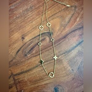 Gold Plated Clover Pendant Idylle Blossom Monogram Necklace Minimalist Women